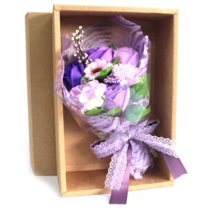 Boxed Hand Soap Flower Bouquet – Purple | www.artisan-gifts.co.uk 1