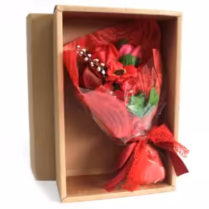 Boxed Hand Soap Flower Bouquet- Red | www.artisan-gifts.co.uk 1