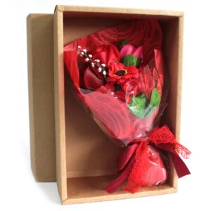 Boxed Hand Soap Flower Bouquet- Red | www.artisan-gifts.co.uk 1