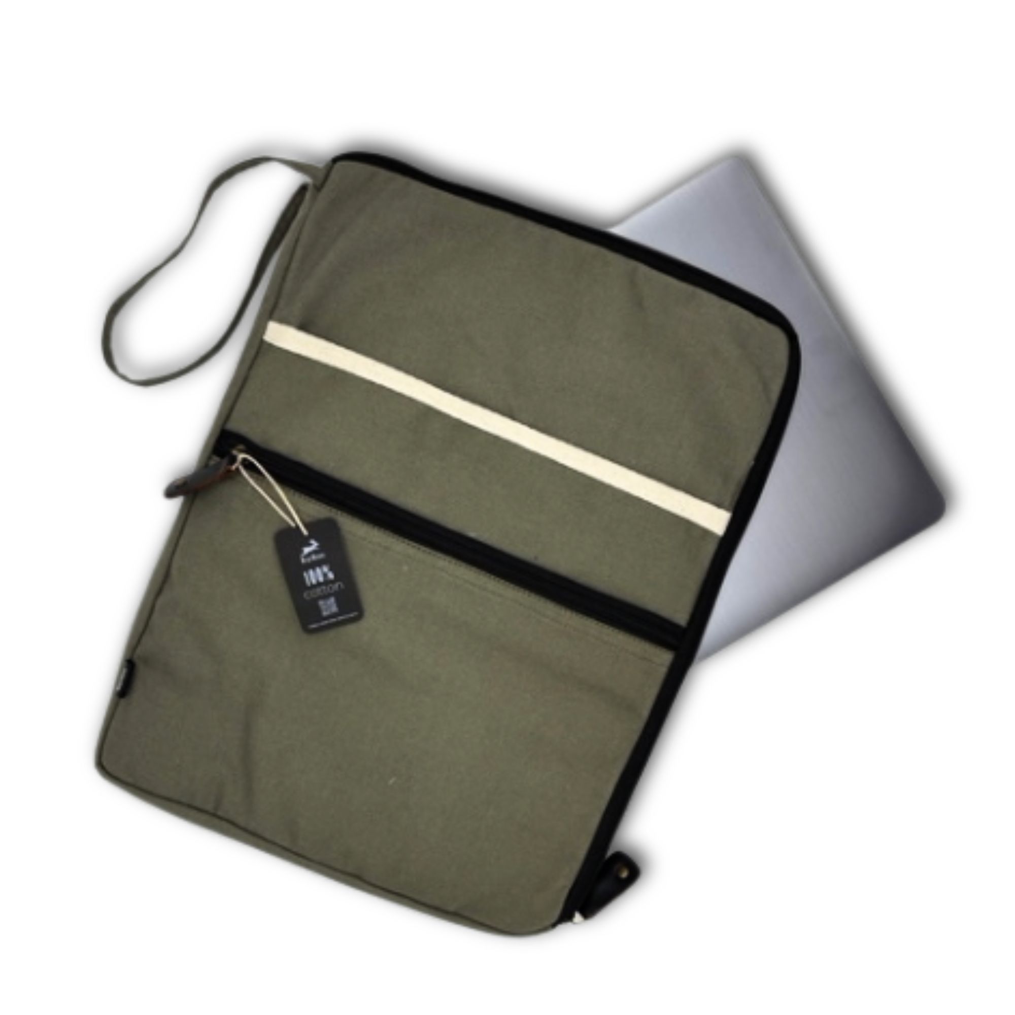 Canvas Large Laptop Pouch – Olive | www.artisan-gifts.co.uk 5 Canvas Large Laptop Pouch – Olive | www.artisan-gifts.co.uk 4