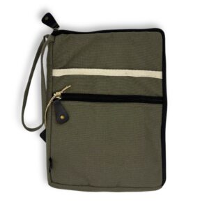 Canvas Large Laptop Pouch – Olive | www.artisan-gifts.co.uk 1