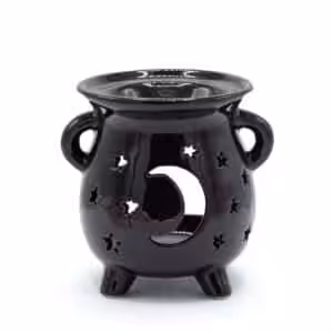 Cauldron Oil Burner – Moon & Stars – Black | www.artisan-gifts.co.uk 1