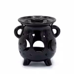 Cauldron Oil Burner – Moon Phase – Black | www.artisan-gifts.co.uk 1