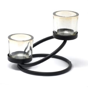 Centrepiece Iron Votive Candle Holder – 2 Cup Double Step | www.artisan-gifts.co.uk 1