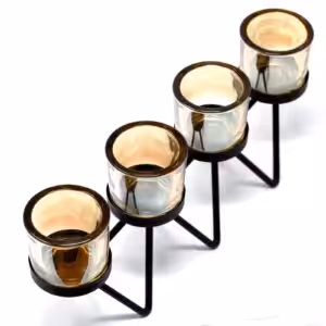 Centrepiece Iron Votive Candle Holder – 4 Cup Zig Zag | www.artisan-gifts.co.uk 1
