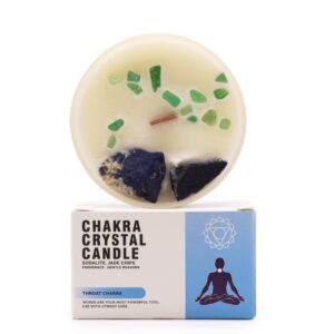 Chakra Crystal Candles – Throat Chakra | www.artisan-gifts.co.uk 1
