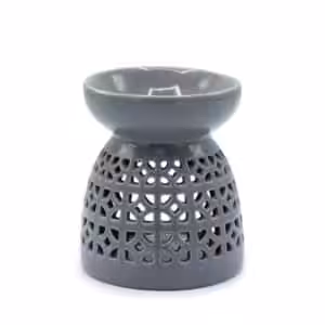 Classic Oil Burner – Morrocan Cutout – Grey | www.artisan-gifts.co.uk 1