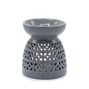 Classic Oil Burner – Morrocan Cutout – Grey | www.artisan-gifts.co.uk 1