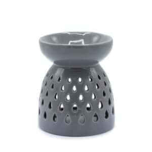 Classic Oil Burner – Teardrops Cutout – Grey | www.artisan-gifts.co.uk 1