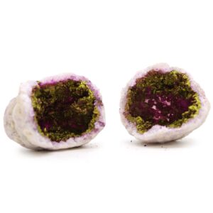 Coloured Calsite Geodes – Natural Rock – Pink & Gold | www.artisan-gifts.co.uk 1