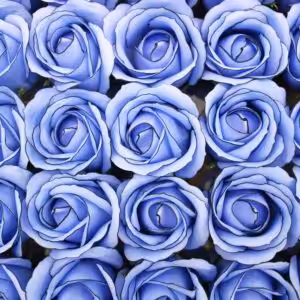 Craft Soap Flowers – Med Rose – Blue With Black Rim | www.artisan-gifts.co.uk 1