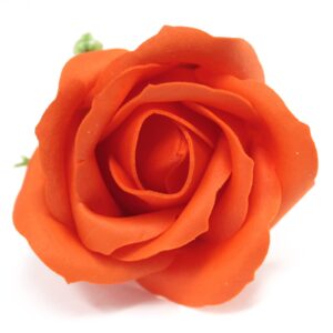 Craft Soap Flowers – Med Rose – Sunset Orange | www.artisan-gifts.co.uk 1