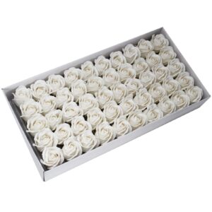Craft Soap Flowers – Med Rose – White | www.artisan-gifts.co.uk 1