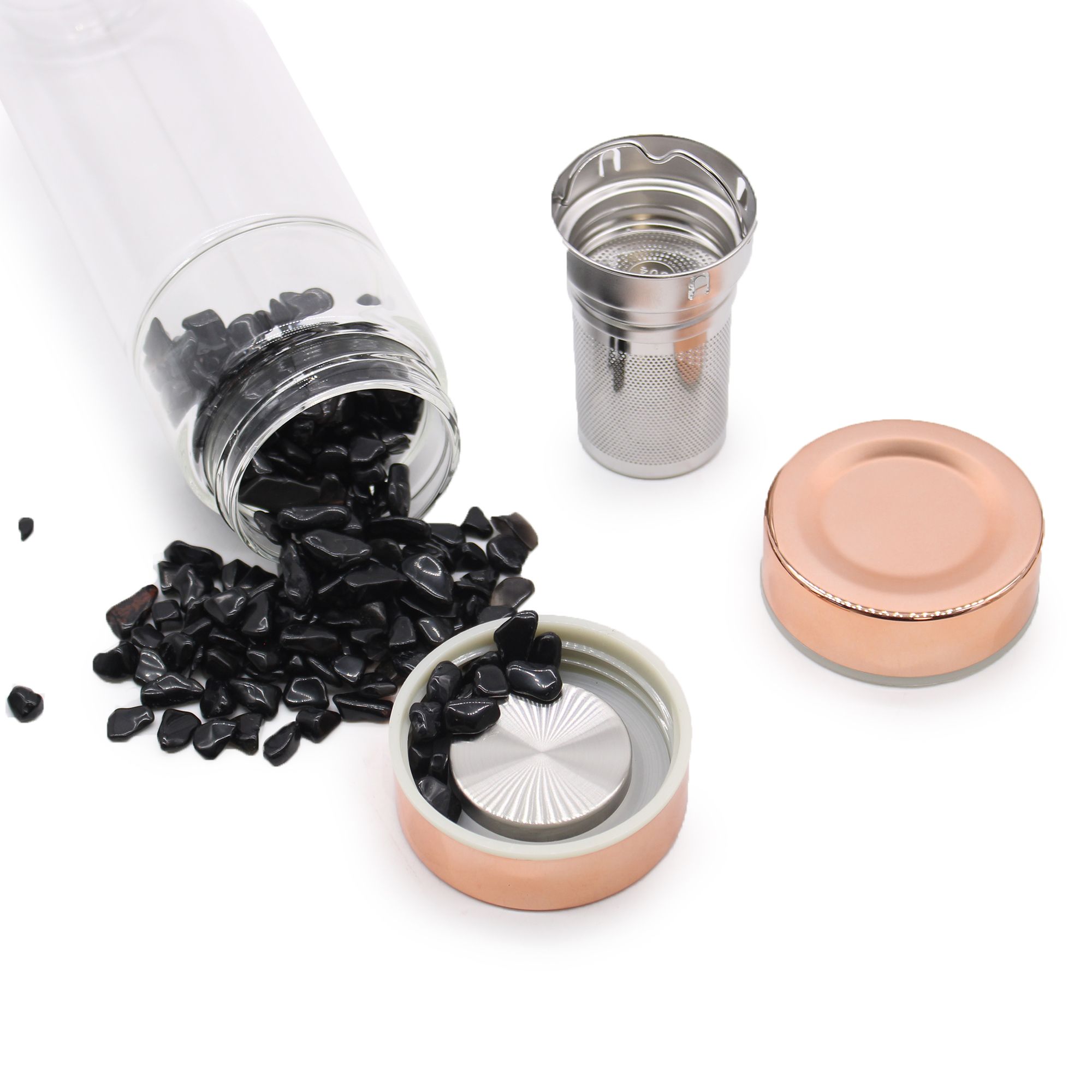 Crystal Glass Tea Infuser Bottle – Rose Gold – Amethyst | www.artisan-gifts.co.uk 6 Crystal Glass Tea Infuser Bottle – Rose Gold – Amethyst | www.artisan-gifts.co.uk 5