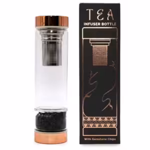 Crystal Glass Tea Infuser Bottle – Rose Gold – Onyx | www.artisan-gifts.co.uk 1