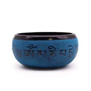 Earth Powder Singing Bowl – Blue Mantra Five Buddha – 16cm | www.artisan-gifts.co.uk 1