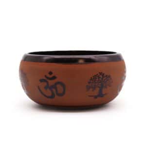 Earth Powder Singing Bowl – Clay Om  Buddha – 16cm | www.artisan-gifts.co.uk 1