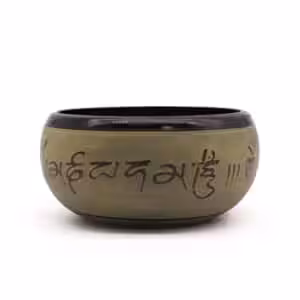 Earth Powder Singing Bowl – Mantra Five Buddha – 16cm | www.artisan-gifts.co.uk 1