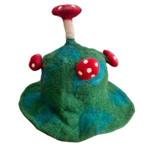 Felted Mushroom Hat – Moss Mountain Green | www.artisan-gifts.co.uk 1