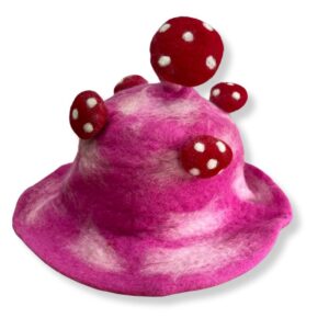 Felted Mushroom Hat – Shocking Pink | www.artisan-gifts.co.uk 1