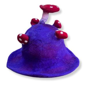 Felted Mushroom Hat – Very Violet | www.artisan-gifts.co.uk