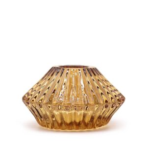 Flower Flip Dinner Candle / Tealight Holder – Antique Amber | www.artisan-gifts.co.uk 1