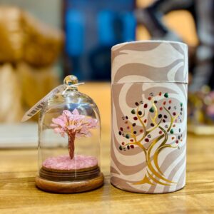 Gemstone Dome Garden – Rose Quartz  – 30 chipstones | www.artisan-gifts.co.uk