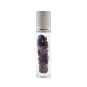 Gemstone Essential Oil Roller Bottle – Amethyst  – Silver Cap | www.artisan-gifts.co.uk 1