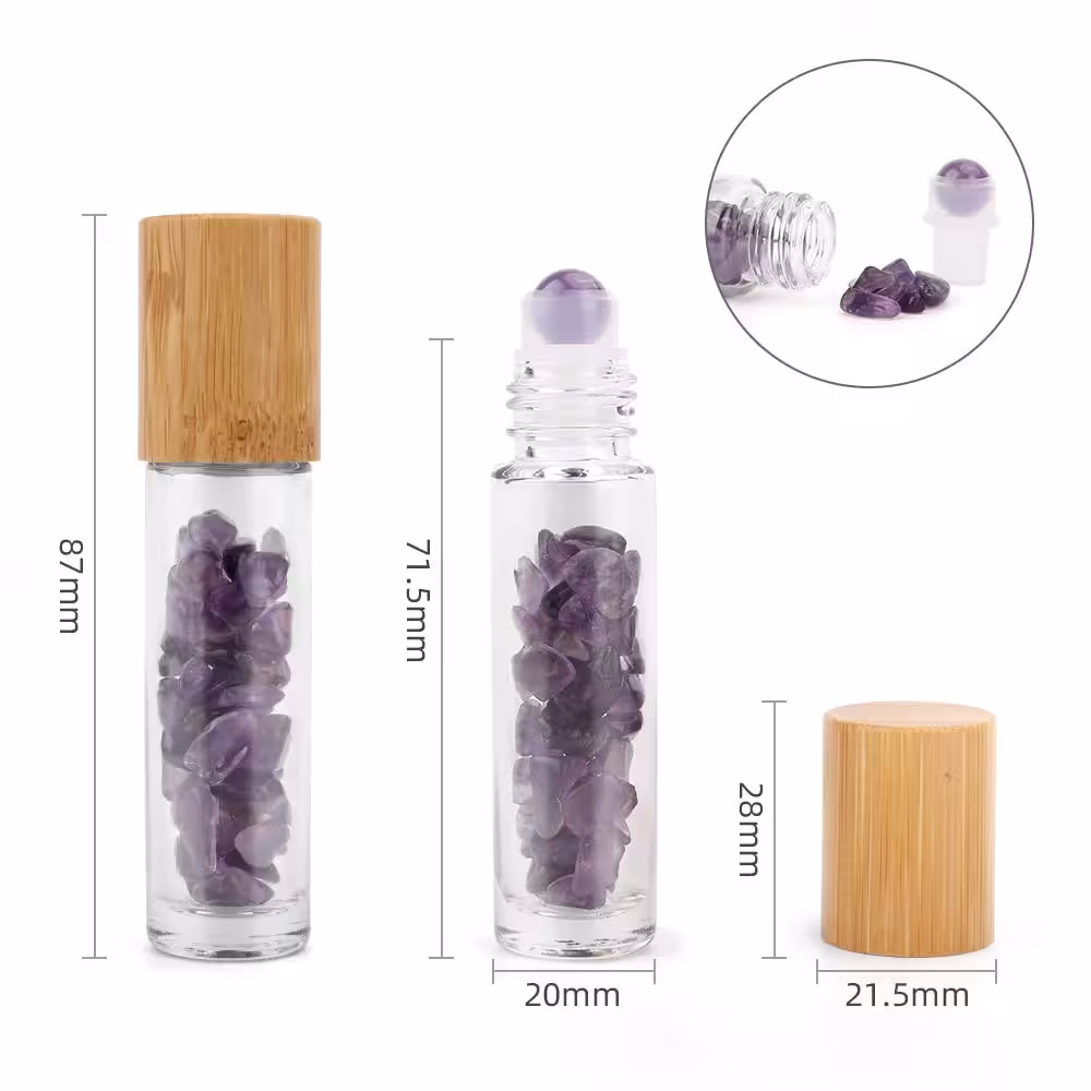 Gemstone Essential Oil Roller Bottle – Amethyst – Wooden Cap | www.artisan-gifts.co.uk 3 Gemstone Essential Oil Roller Bottle – Amethyst – Wooden Cap | www.artisan-gifts.co.uk 2
