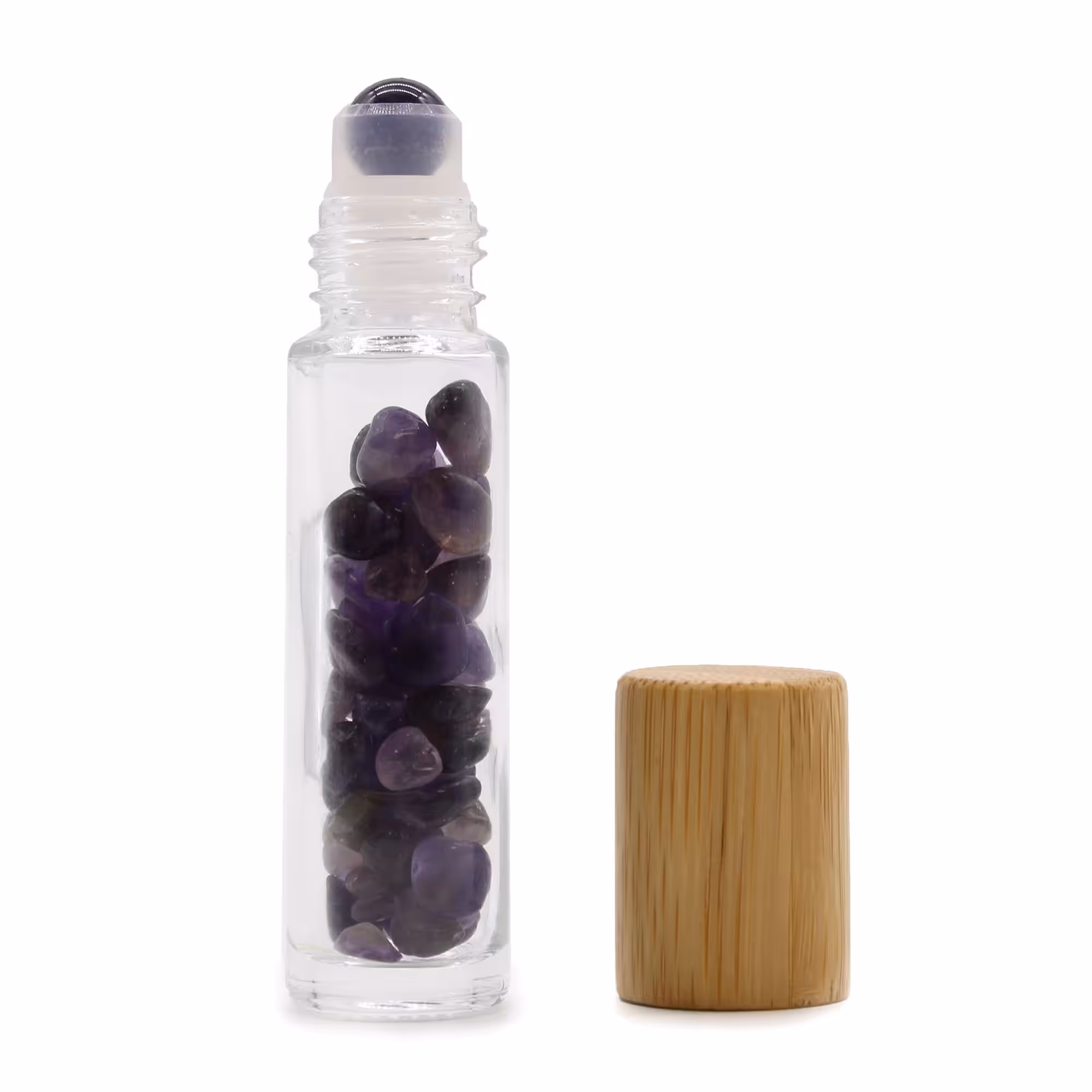 Gemstone Essential Oil Roller Bottle – Amethyst – Wooden Cap | www.artisan-gifts.co.uk 2 Gemstone Essential Oil Roller Bottle – Amethyst – Wooden Cap | www.artisan-gifts.co.uk 1