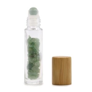 Gemstone Essential Oil Roller Bottle – Aventurine – Wooden Cap | www.artisan-gifts.co.uk 1