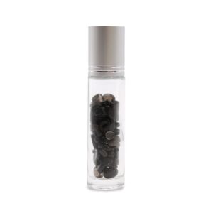 Gemstone Essential Oil Roller Bottle – Black Tourmaline  – Silver Cap | www.artisan-gifts.co.uk 1