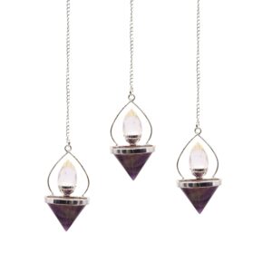 Gemstone Lantern of Life Pendulum – Amethyst & Rock Quartz | www.artisan-gifts.co.uk