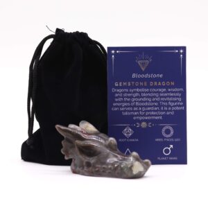 Gemstone Large Dragon Head- Bloodstone | www.artisan-gifts.co.uk