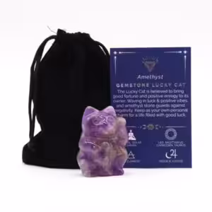 Gemstone Lucky Cat – Amethyst | www.artisan-gifts.co.uk
