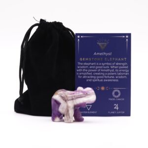 Gemstone Lucky Elephant – Amethyst | www.artisan-gifts.co.uk