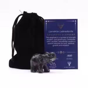 Gemstone Lucky Elephant – Larvikite Labradorite | www.artisan-gifts.co.uk