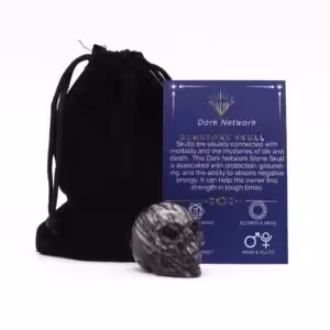 Gemstone Small Skull – Dark Network Stone | www.artisan-gifts.co.uk