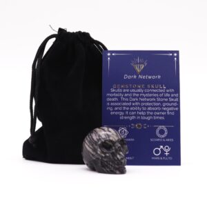 Gemstone Small Skull – Dark Network Stone | www.artisan-gifts.co.uk