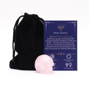Gemstone Small Skull – Rose Quartz | www.artisan-gifts.co.uk