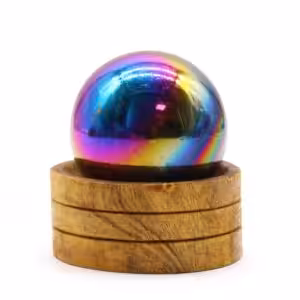 Gemstone Sphere 50mm – Amethyst Aura with Stand | www.artisan-gifts.co.uk