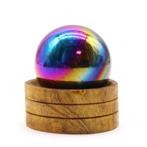 Gemstone Sphere 50mm – Amethyst Aura with Stand | www.artisan-gifts.co.uk