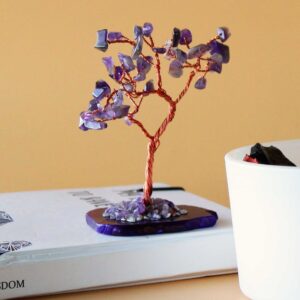Gemstone Tree – Amethyst on Natural Agate Base (35 stones) | www.artisan-gifts.co.uk 1