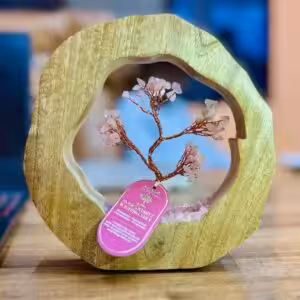 Gemstone Tree Garden – Mango Wood Ring – Rose Quartz – 60 chipstones | www.artisan-gifts.co.uk