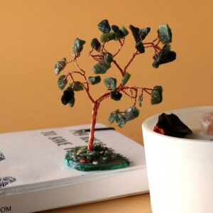Gemstone Tree – Green Aventurine on Green Agate Base (35 stones) | www.artisan-gifts.co.uk 1