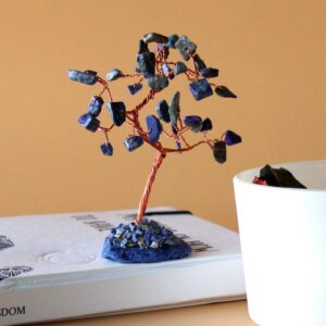 Gemstone Tree – Sodalite on Blue Agate Base (35 stones) | www.artisan-gifts.co.uk 1