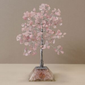 Gemstone Tree with Organite Base – 320 Stone – Rose Quartz | www.artisan-gifts.co.uk 1