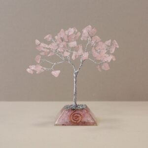 Gemstone Tree with Organite Base – 80 Stone – Rose Quartz | www.artisan-gifts.co.uk 1