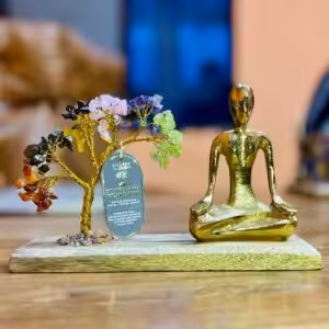 Gemstone Yoga Garden – Mudra Pose – Seven Chakra – Tilted Tree – 100 chipstones | www.artisan-gifts.co.uk