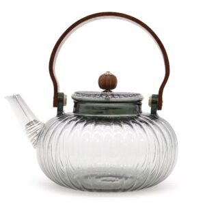 Glass Infuser Teapot – Charcoal Ribbed Pearl – 950ml | www.artisan-gifts.co.uk 1